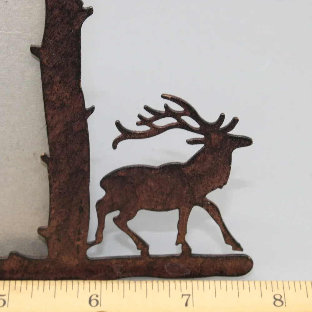 Rustic Deer Branch Metal Picture Frame 3x5 Brown Lodge Cabin Decor Nature Gift